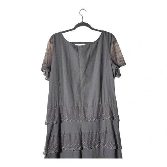 2015. ANTHROPOLOGIE SUNDANCE MISTY ISLIES LINEN FLORAL MIDI DRESS SIZE‎ 12 LACE - Picture 7 of 8